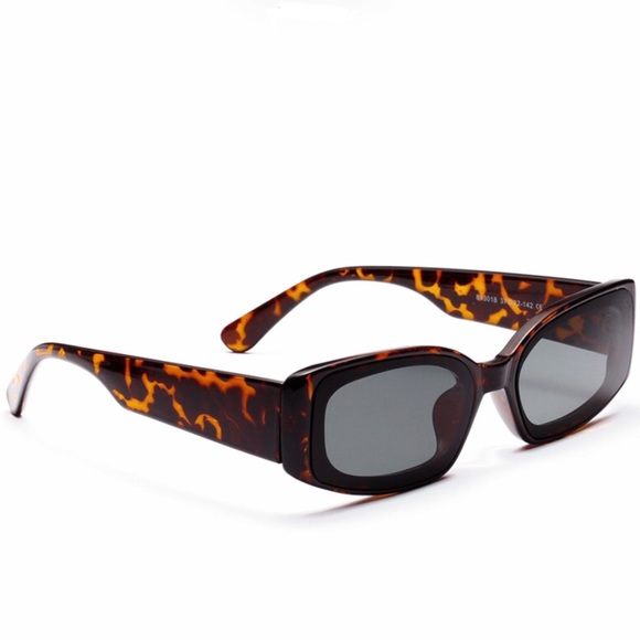 Vintage rectangle slim cat eye sunglasses tortoise - Picture 6 of 8